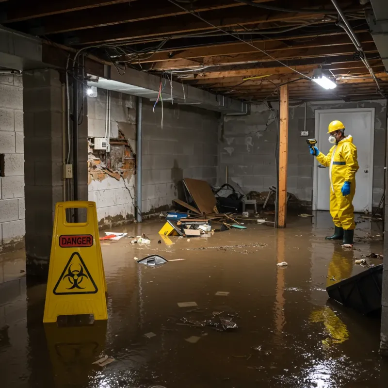 Flooded Basement Electrical Hazard in Franklin, PA Property